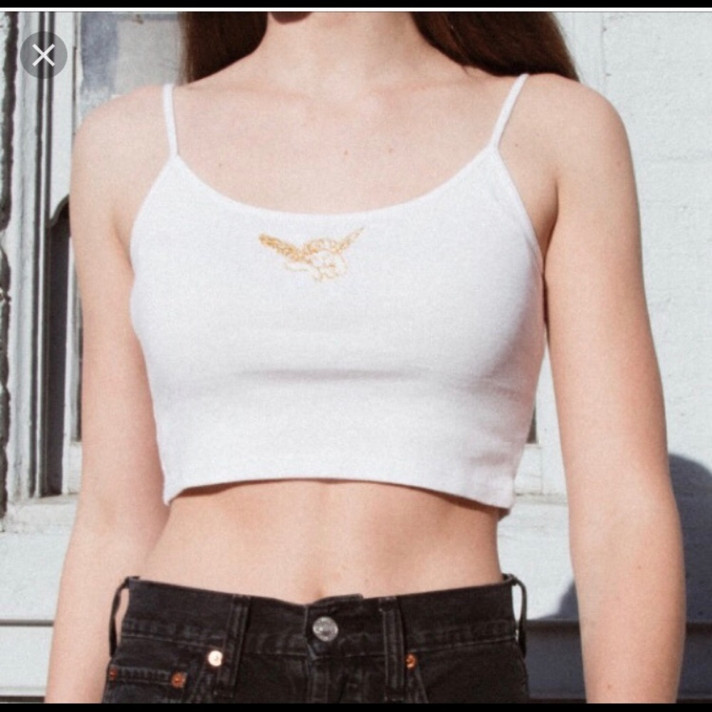 Brandy Melville angel embroidered tank top